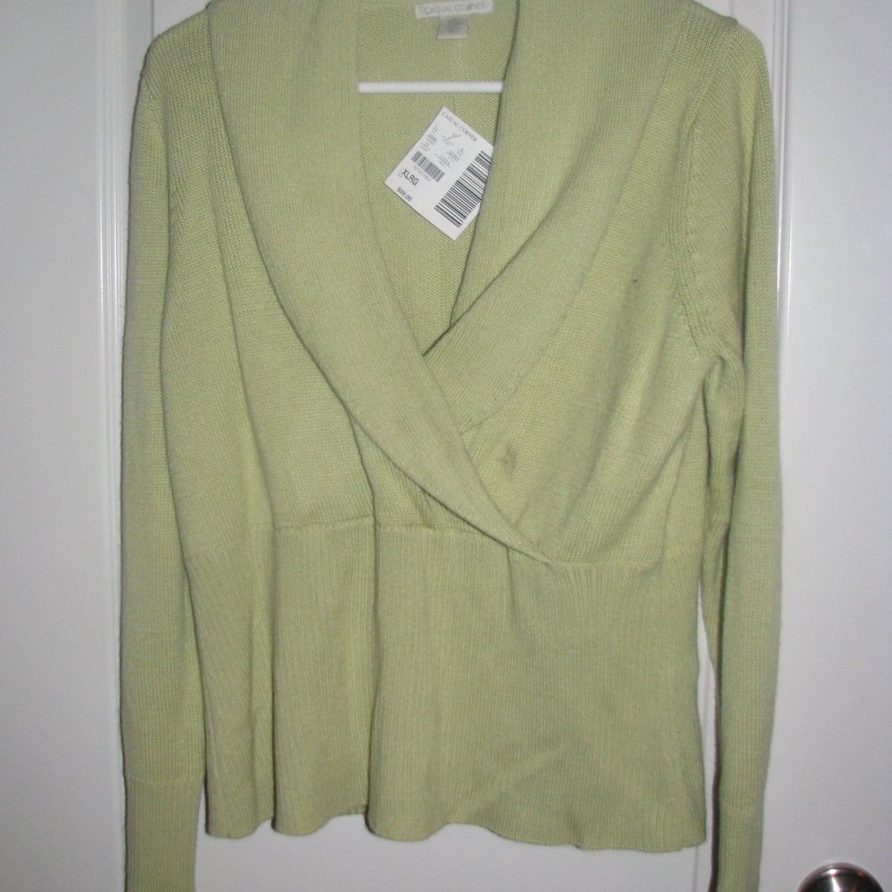 Casual Corner Ribbed Knit Sweater NWT Sz XL - Picture 1 of 4